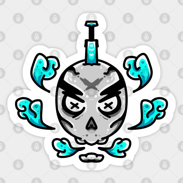 Death Skull Blue Smoke Sticker by Aldyz